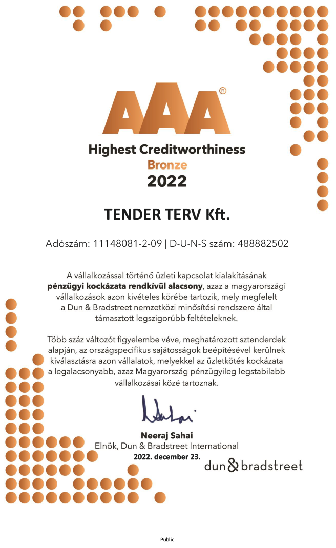 20230102 TENDER TERV Kft